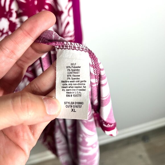 Le Lis Stitch Fix Purple Floral Faux Wrap Maxi Dress Fall Florals NWT V-Neck XL - Picture 6 of 6